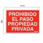 Cartel Prohibido El Paso Propiedad Privada 30x42 Cartel Prohibido El Paso Propiedad Privada 30x42