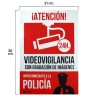Cartel Alarma Conectada Aviso a Policía 30x21