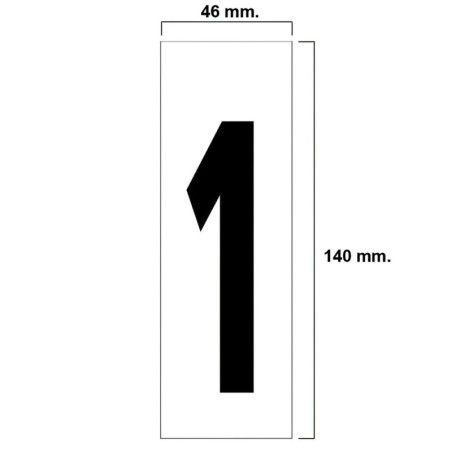 Numero Adhesivo 46x140 mm. N.º 1