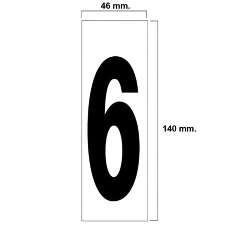 Numero Adhesivo 46x140 mm. N.º 6 / 9