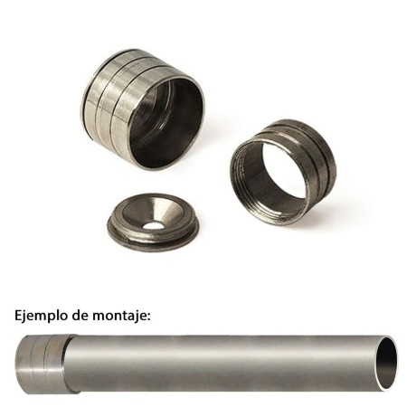 Soporte Barra Armario A Pared Diámetro 12 mm. Enchufe Latón Níquel (Cromada)