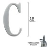 Letra Metal "C" Plateada Mate 10 cm. con Tornillería Oculta (Blíster 1 Pieza)