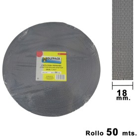 Cinta Persiana WOLFPACK Gris 18 mm. Rollo 50 Metros