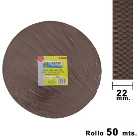 Cinta Persiana WOLFPACK Marrón 22 mm. Rollo 50 Metros