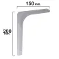 Palomilla Reforzada Blanca 200x150 mm. Palomilla Reforzada Blanca 200x150 mm.
