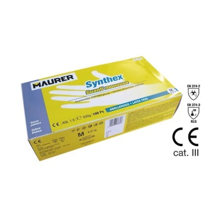 Guantes Desechables Látex Sintético Talla 9 Caja 100 Unidades