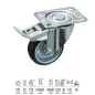 Rueda Industrial Goma Negra Placa con freno 100mm Rueda Industrial Goma Negra Placa con freno 100mm