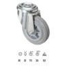 Rueda Industrial Goma Gris Pasante 80mm