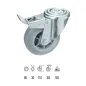 Rueda Industrial Goma Gris Pasante con freno 80mm Rueda Industrial Goma Gris Pasante con freno 80mm