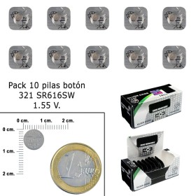 Pila Botón Oxido De Plata 321 / SR616SW (Caja 10 Pilas)