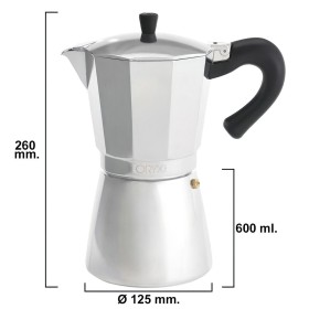 Cafetera Inducción Aluminio 12 Tazas (600 Ml.)