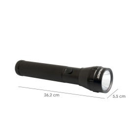 Linterna LED De Mano De Aluminio A Pilas (2 D) Alta Luminosidad 120 Lúmenes (3 funciones) Mango Estriado