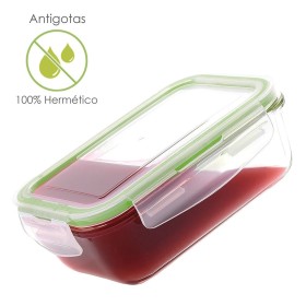 Recipiente Hermético Cristal Rectangular 330 ml. 13.9 x 10.5 x 5.6 (alt) cm.