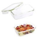Recipiente Hermético Cristal Rectangular 1200 ml. 20.4 x 15.4 x 7 (alt) cm.