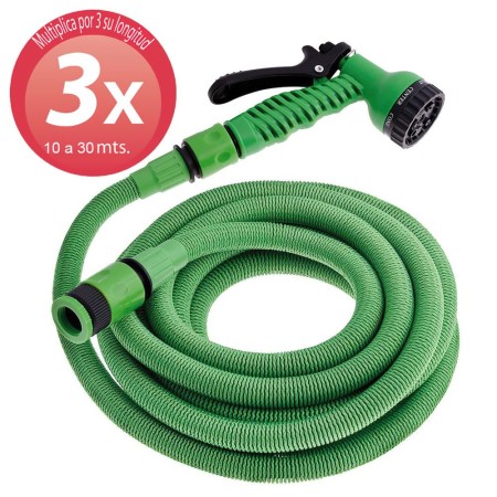 Manguera Extensible Riego Compacto 10 A 30 Metros Con Pistola 7 posiciones