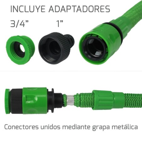 Manguera Extensible Riego Compacto 10 A 30 Metros Con Pistola 7 posiciones