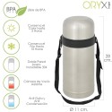 Termo Solidos y Líquidos, 1 Litro De Capacidad, Libre BPA, Acero Inoxidable, Antigoteo