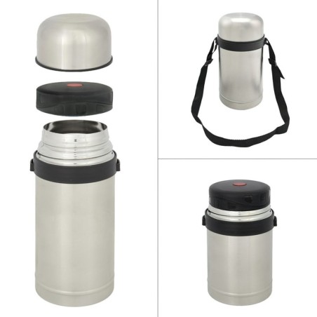 Termo Solidos y Líquidos, 1 Litro De Capacidad, Libre BPA, Acero Inoxidable, Antigoteo
