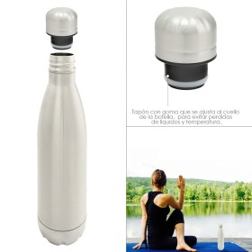Botella Térmica, Capacidad De 500 ML. Libre BPA, Acero Inoxidable, Antigoteo