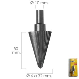 Fresa Cónica Hss Diámetro 6-32 mm. Para Taladro / Fresadora