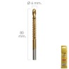 Fresa Rotativa Para Metales HSS Diámetro 6 x 80 mm. Para Taladro / Fresadora