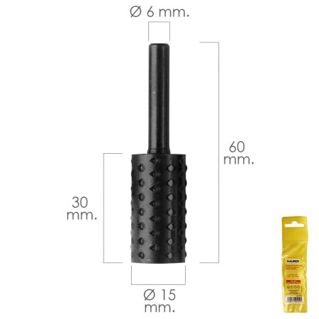 Fresa Rotativa Para Madera Cilíndrica Diámetro 15 mm. Para Taladro / Fresadora