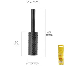 Fresa Rotativa Para Metal Cilíndrica Diámetro 12 mm. Para Taladro / Fresadora