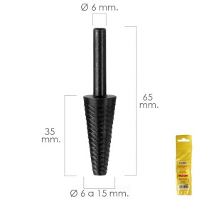 Fresa Rotativa Para Metal Cónica Diámetro 6 a 15 mm. Para Taladro / Fresadora