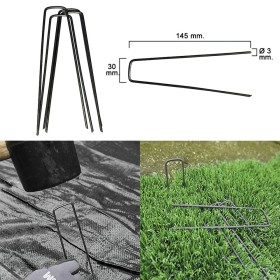 Grapa Metálica Para Fijación Mallas y Césped (20 Piezas)
