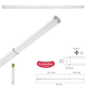 Barra Visillo Extensible 25.5/40 cm. Con Muelle Presión Ajustable (1 Pieza)