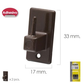 Gancho Visillo / Cortina Adhesivo Marrón (Blíster 2 Piezas)