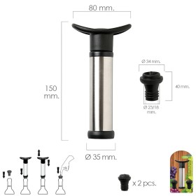 Bomba Vacío Vino Acero Inoxidable Con 2 Tapones
