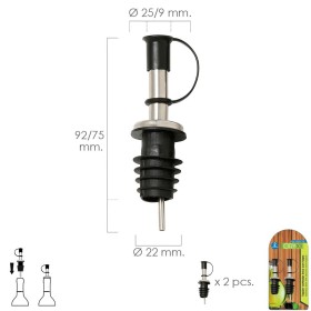 Tapón Vertedor Inoxidable Con Tapadera (2 Unidades)