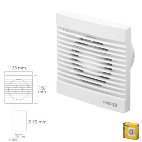 Extractor Humos Baño 13 Watt. Salida Diámetro 98 mm.