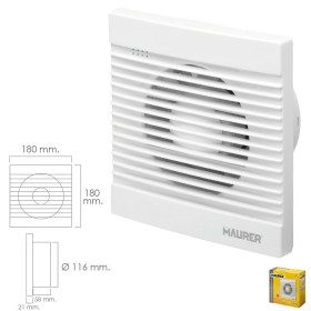 Extractor Humos Baño 16 Watt. Salida Diámetro 116 mm.