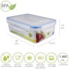 Recipiente Hermético Plástico Rectangular 1.500 ml. 22x15x7.5 (Alt.) cm.