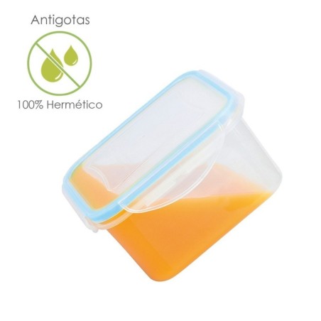 Recipiente Hermético Plástico Cuadrado 400 ml. 11x11x6 (Alt.) cm.