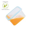 Recipiente Hermético Plástico Cuadrado 1200 ml. 15x15x8 (Alt.) cm.