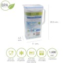 Jarra Plástico Cuadrada 1.500 ml. 11 x 6.5 x 22.5 (alt) cm.