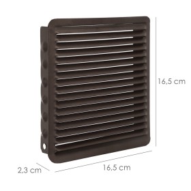 Rejilla Ventilación Empotrar 17x17 cm. Aluminio Marrón