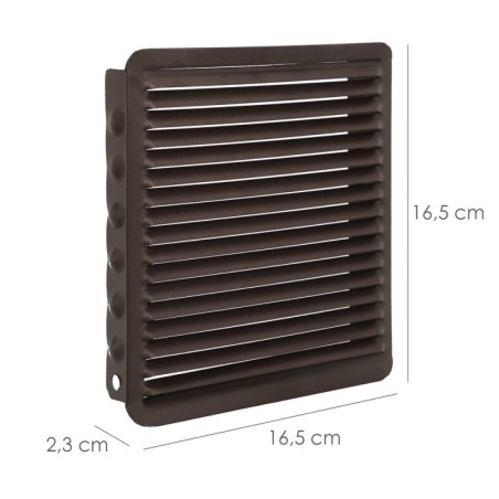 Rejilla Ventilación Empotrar 17x17 cm. Aluminio Marrón