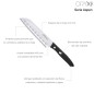 Cuchillo Aspen Santoku Hoja Acero Inoxidable 17 cm. Negro