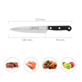 Cuchillo Grenoble Cocina Hoja Acero Inoxidable 13 cm. Negro