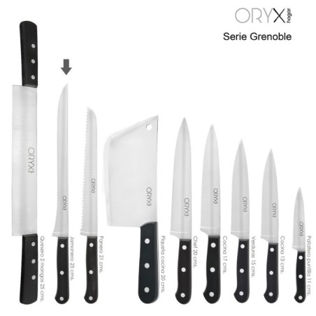 Cuchillo Grenoble Jamonero Hoja Acero Inoxidable 25 cm. Negro