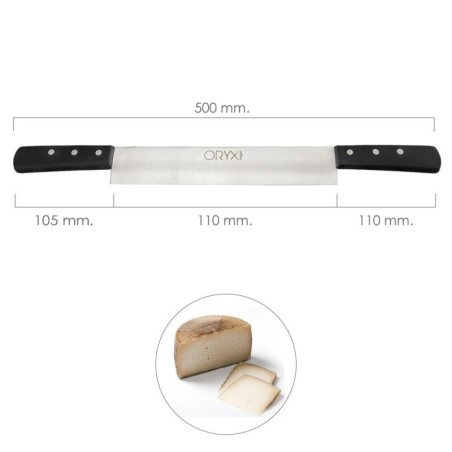 Cuchillo Grenoble Quesero 2 Mangos Hoja Acero Inoxidable 25 cm. Negro