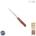 Cuchillo Montana Multiusos Hoja Sierra Acero Inoxidable 11 cm. Mango Madera (Blíster 3 piezas)