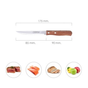 Cuchillo Montana Multiusos Hoja Sierra Acero Inoxidable 11 cm. Mango Madera (Blíster 3 piezas)