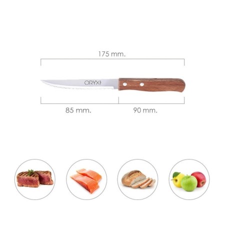 Cuchillo Montana Multiusos Hoja Sierra Acero Inoxidable 11 cm. Mango Madera (Blíster 3 piezas)