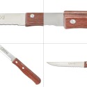 Cuchillo Montana Multiusos Hoja Sierra Acero Inoxidable 11 cm. Mango Madera (Blíster 3 piezas)