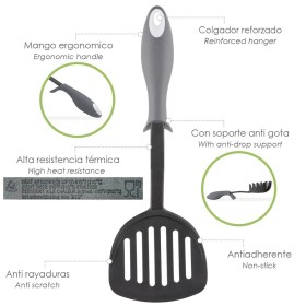 Espátula Rasera Cocina Nylon Con Mango Antigotas Engomado 34,5 x 11 cm.